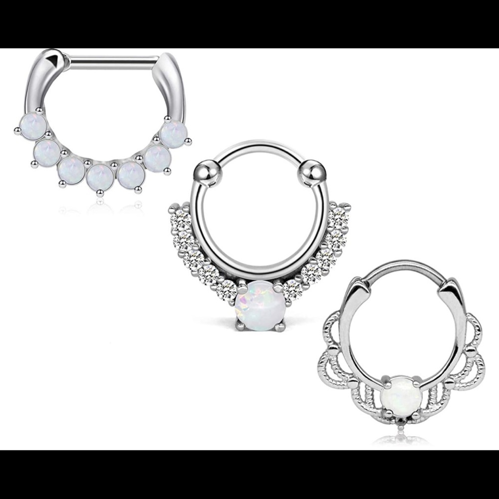 16G Septum Clicker Nose Rings Hoop Hinged